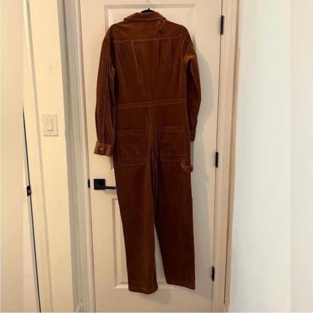 Backcountry Stoic Corduroy Coverall Zip-Front Jumpsuit in Rust Brown - Picture 5 of 7